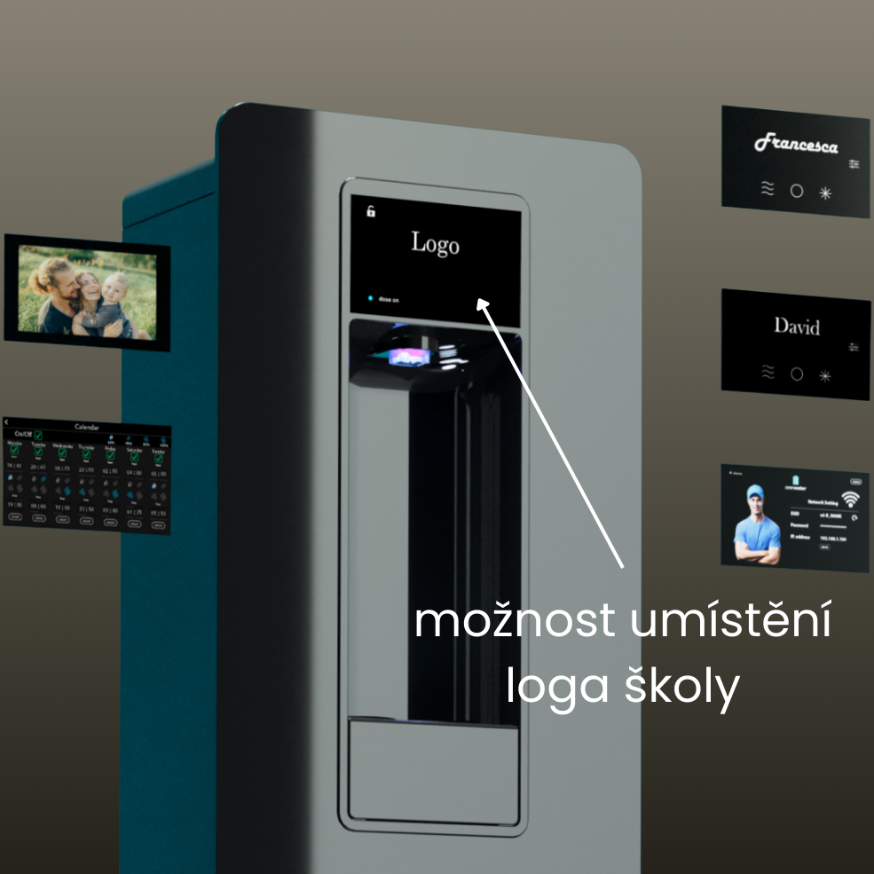 Možnost umístění loga na displej